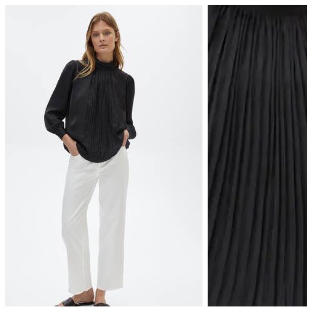 NWT. Massimo Dutti Black Loose Fit Shirt. Size 2.